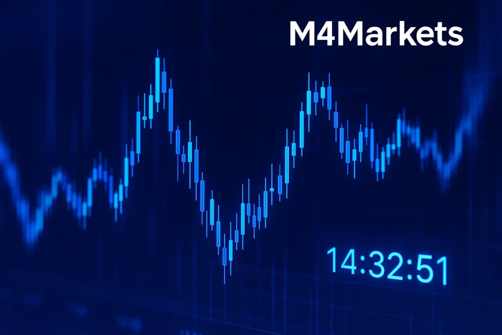 분 단위로 움직이는 고빈도 차트를 통해 데이 트레이딩의 빠른 속도와 강렬한 집중을 보여주는 미래 지향적인 이미지.