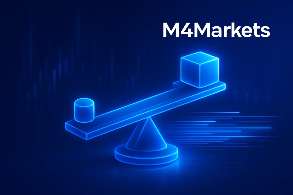 레버리지와 빠른 거래 체결 과정을 상징적으로 보여주는 추상적인 디지털 이미지입니다.