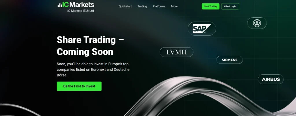 IC Markets 브로커의 로고와 MT4 플랫폼의 ECN 거래 화면, 낮은 스프레드와 빠른 체결을 강조