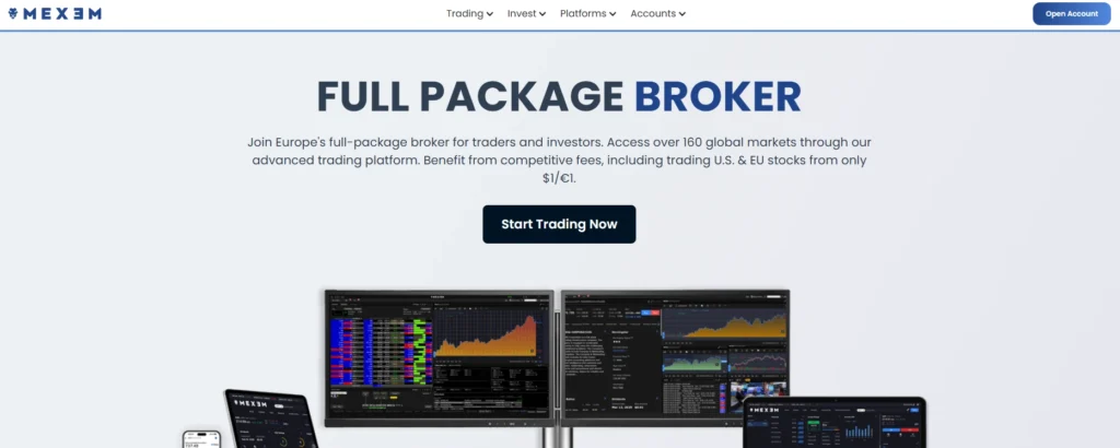 MEXEM 브로커를 통해 글로벌 시장 뉴스에 빠르게 반응하는 거래 인터페이스.