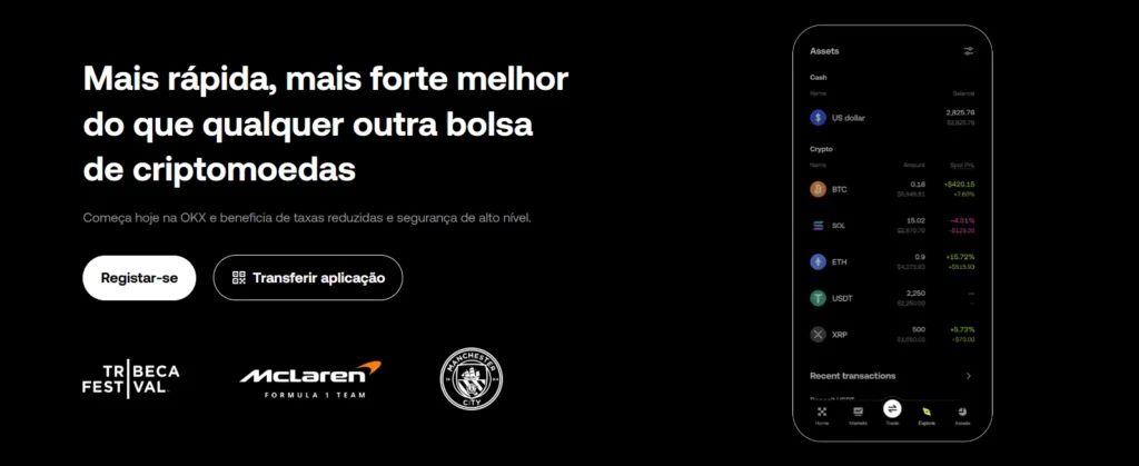 Seção de copy trading da OKX, mostrando o espelhamento de negociações de criptomoedas no mercado Spot.