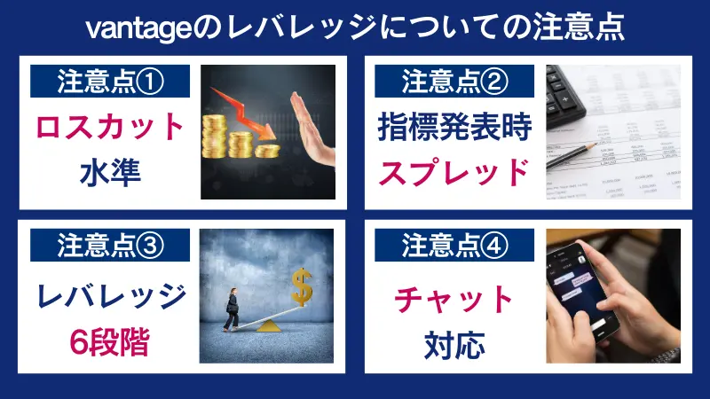 vantageのレバレッジについての注意点は、指標発表時のスプレッドなど