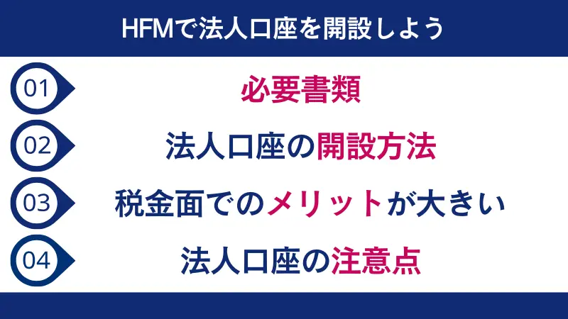 HFMで法人口座を開設しよう