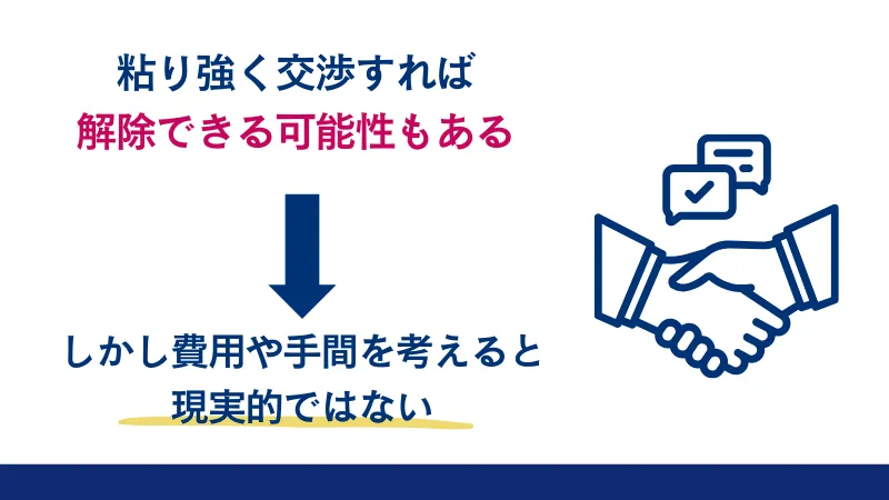 現実的ではないが、粘り強く交渉すれば、口座凍結を解除してくれる可能性もある