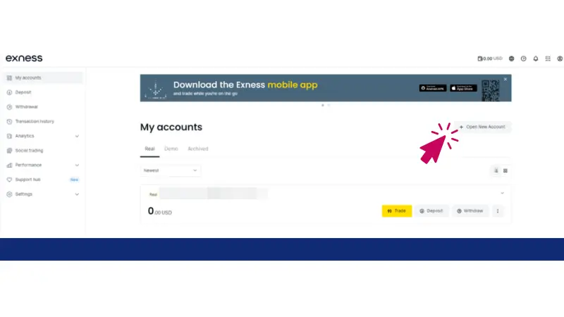 「＋新規口座開設」をクリック