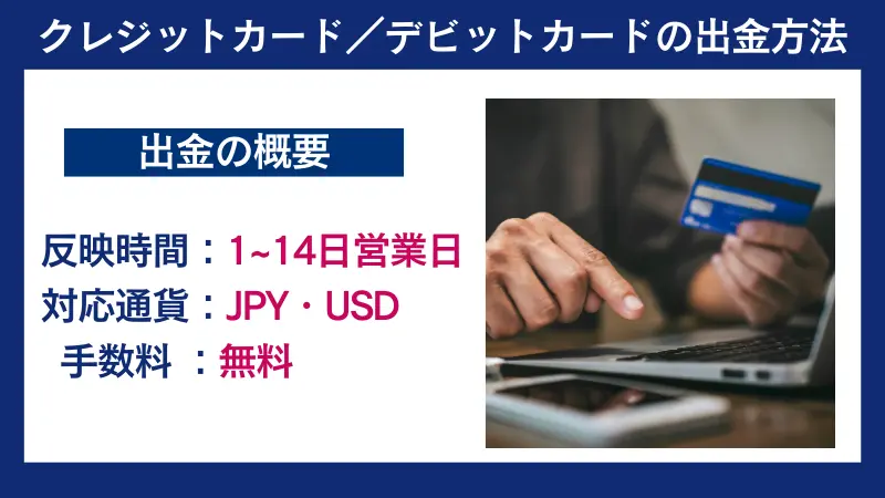 クレジットカード・ビットカードの出金方法の概要