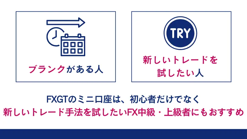 FXGTのミニ口座は、初心者だけでなく中級者、上級者にもおすすめ