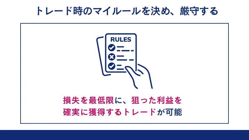 トレード時のマイルールを決め、厳守する